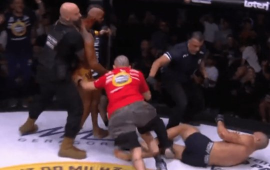 Luta entre brasileiros no Jungle Fight termina em briga generalizada após finalização
