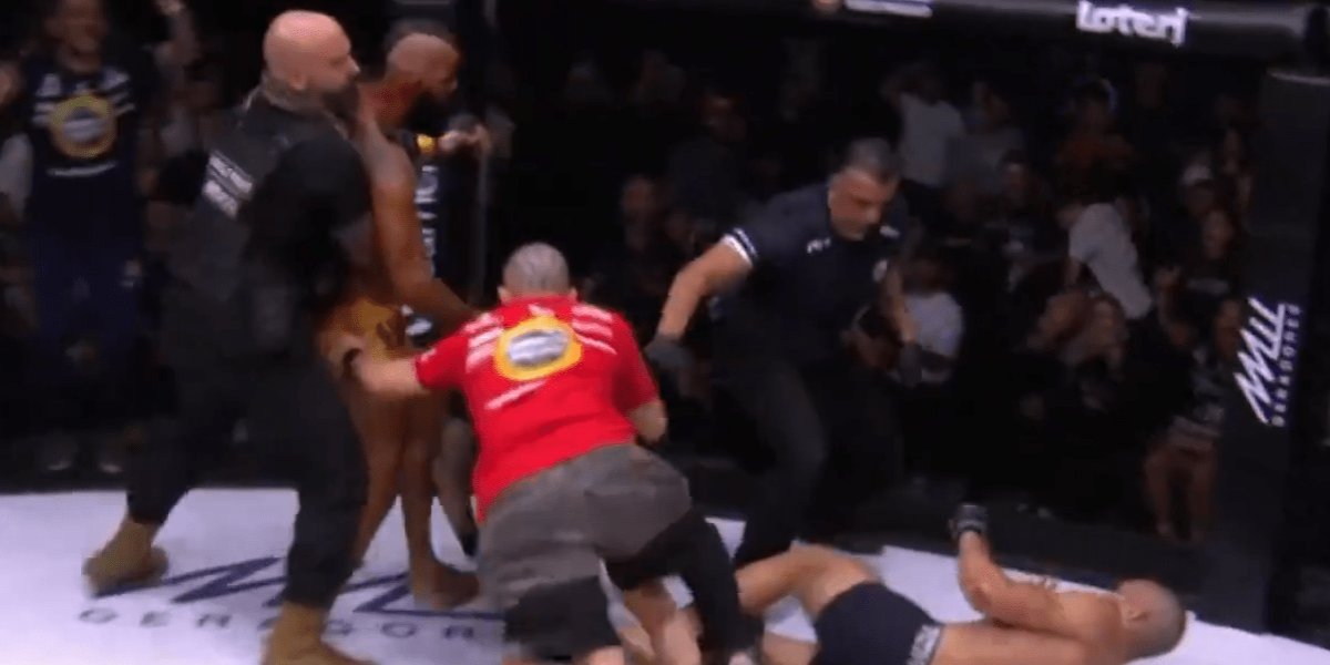 Luta entre brasileiros no Jungle Fight termina em briga generalizada após finalização