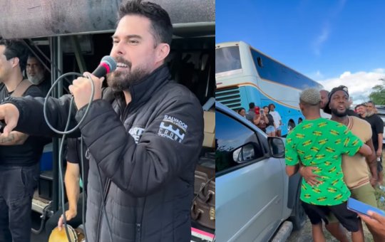Cantor baiano viraliza ao fazer show improvisado em engarrafamento na BR-324