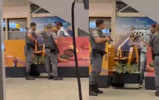Polícia imobiliza homem com espada dentro de aeroporto em São Paulo
