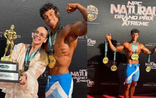 Filho de Xanddy e Carla Perez vence seis categorias em campeonato de fisiculturismo nos Estados Unidos