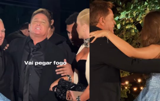 Leonardo rouba a cena durante aniversário de 15 anos da neta: 'Tá puro álcool'