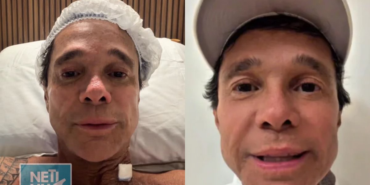 Emocionado, Netinho chora em vídeo no hospital e fala sobre nova luta contra o câncer
