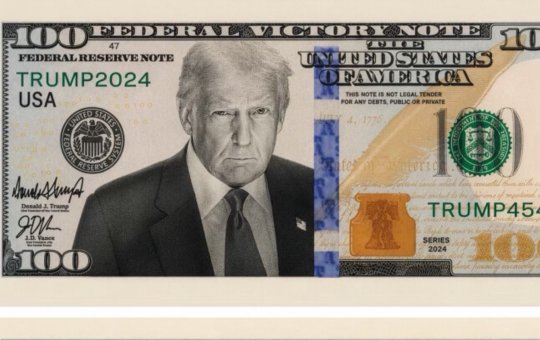 Trump divulga imagem com rosto em cédula ilustrativa de 100 dólares