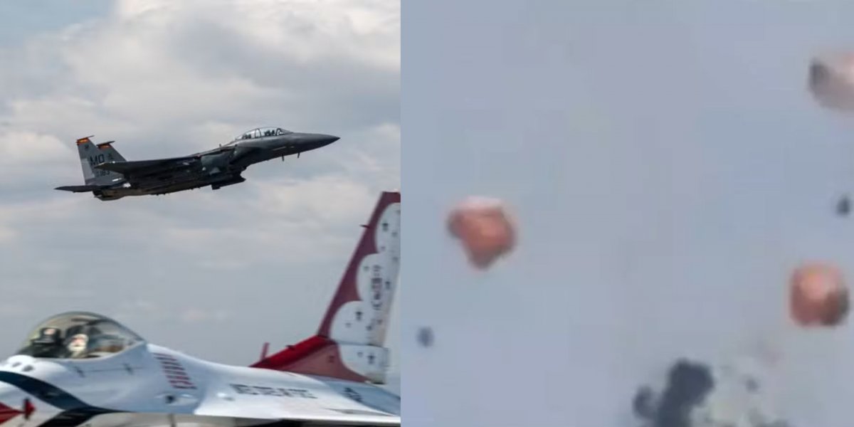 Dois caças da Marinha dos EUA colidem e explodem durante show aéreo