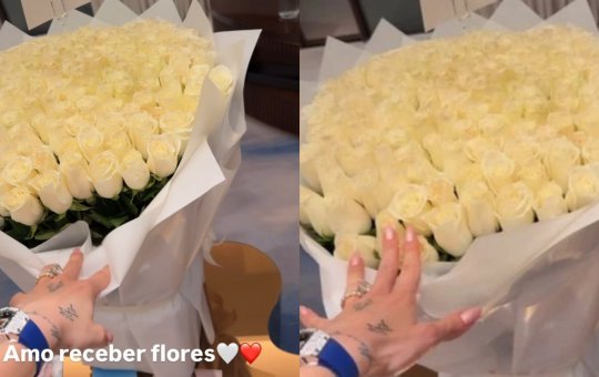 Admirador secreto? Durante a viagem a Dubai, Virginia recebe flores: 'Achei muito chique'