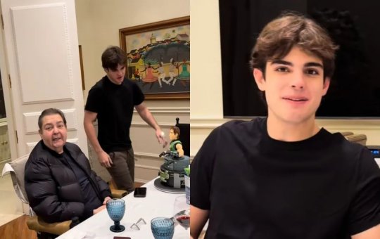Faustão surge em registro raro durante aniversário de 18 anos do filho mais novo