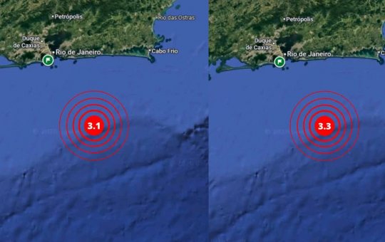 Dois tremores atingem o litoral do Rio em menos de 24 horas