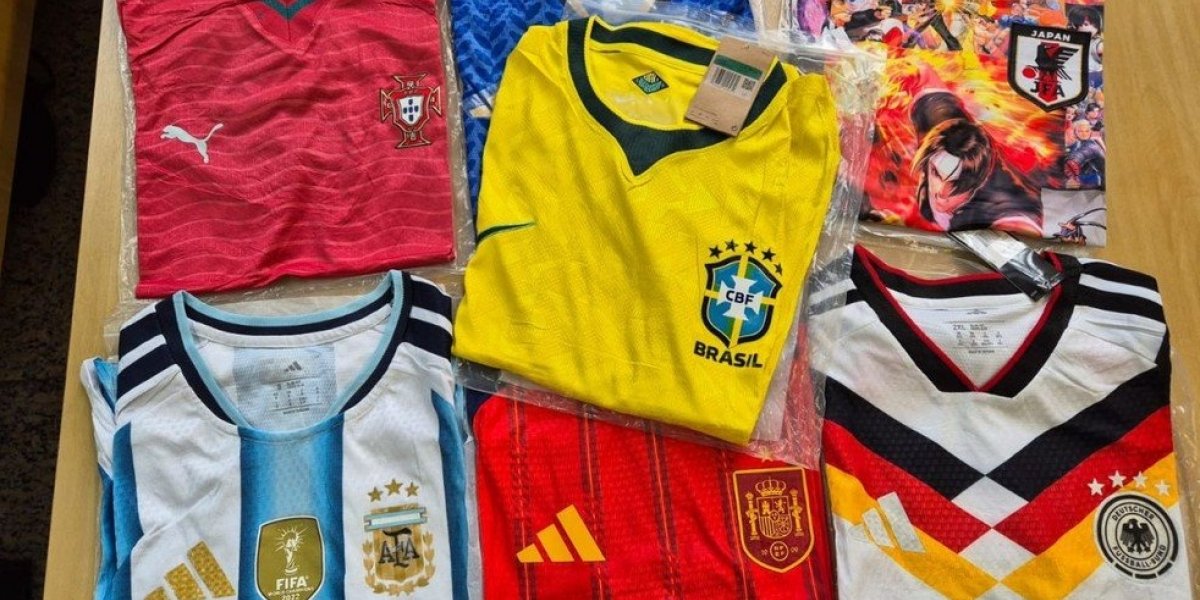 Receita Federal apreendeu 120 mil camisas falsas no Porto de Santos antes da Copa de 2026