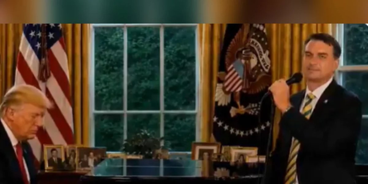 Eduardo Bolsonaro publica vídeo feito por IA com Flávio cantando ao lado de Trump e Lula na janela