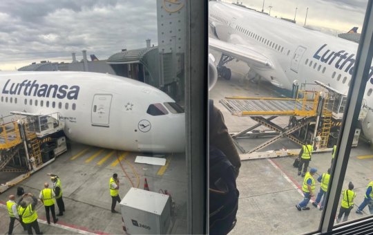 Trem de pouso de avião colapsa e deixa feridos no aeroporto de Frankfurt, na Alemanha