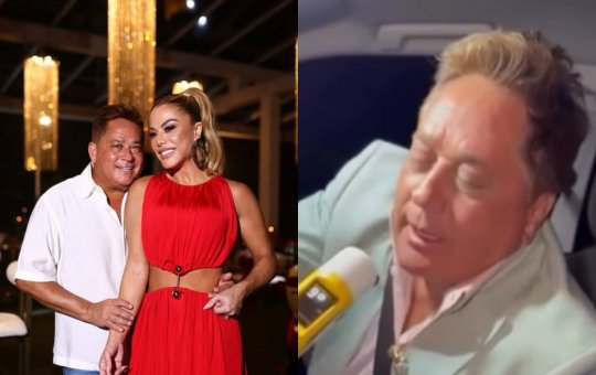 Leonardo com Poliana e fazendo teste do bafômetro