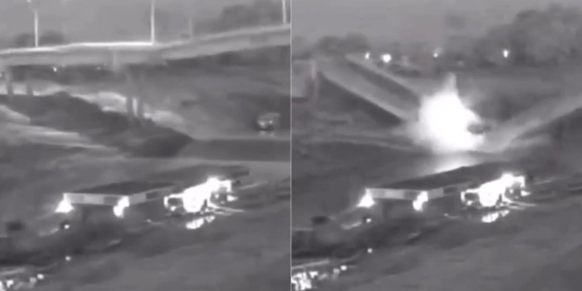 Câmera de segurança captura momento exato de queda da ponte no Acre