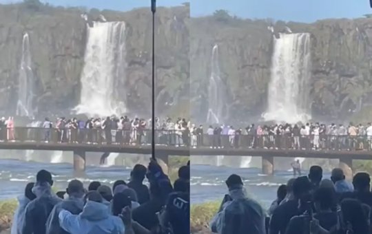 Turista pula nas Cataratas do Iguaçu para recuperar celular e assusta presentes