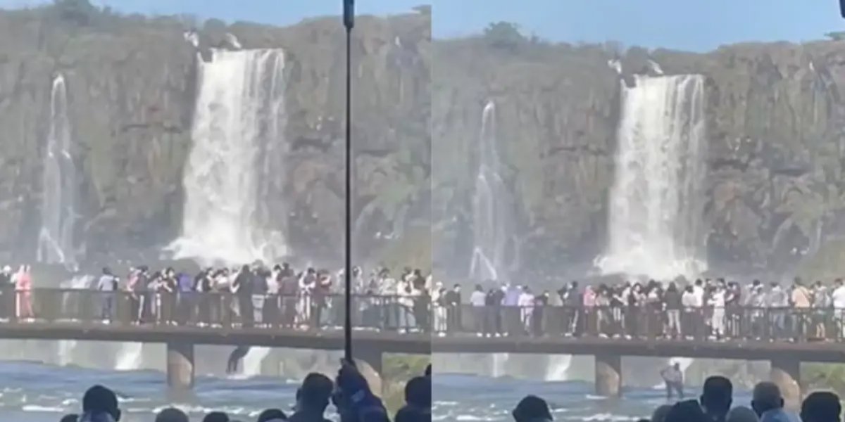Turista pula nas Cataratas do Iguaçu para recuperar celular e assusta presentes