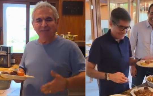Ângelo Coronel recebeu Bruno Reis e ACM Neto em sua casa
