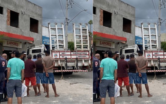 Caminhão desgovernado atinge prédio e deixa sete feridos no interior da Bahia