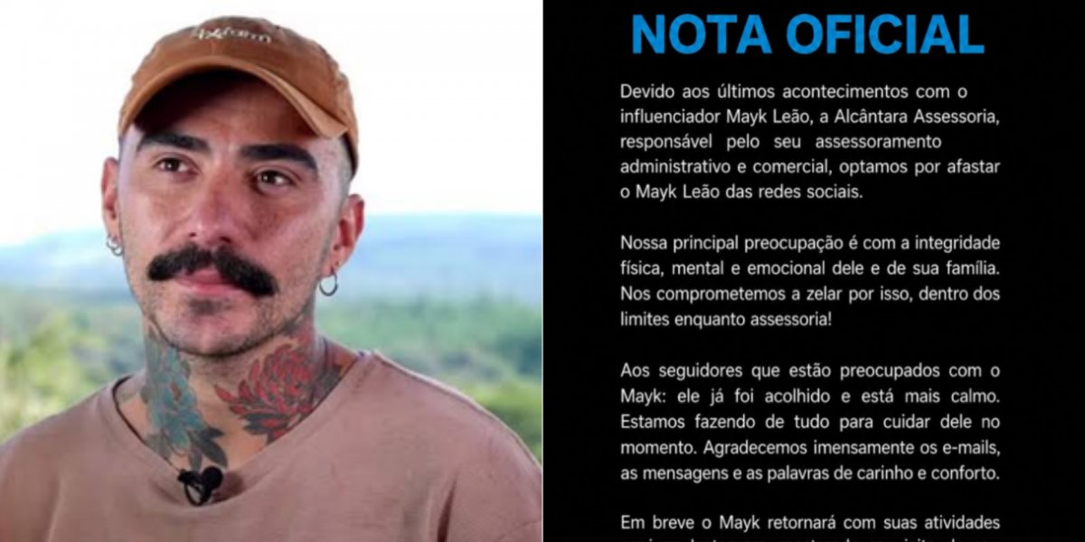 Assessoria afasta Mayk Leão das redes sociais após recentes acontecimentos; confira nota