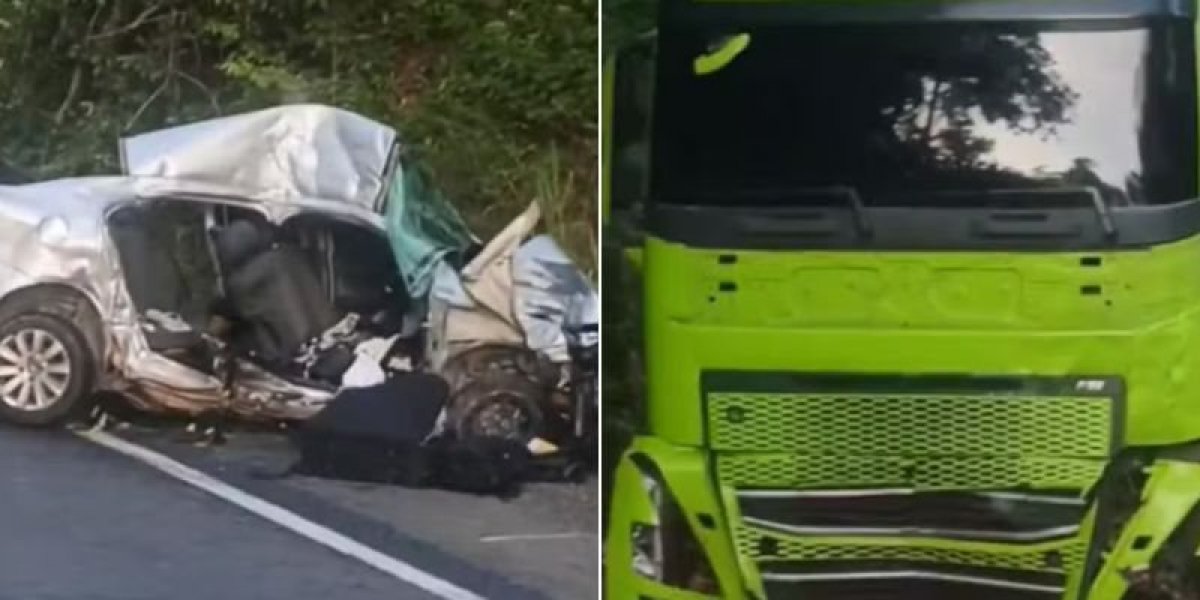 Três pessoas morrem após grave acidente entre carro e caminhão no interior da Bahia