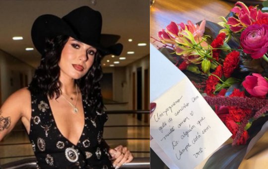 'Admirador secreto?' Ana Castela recebe um buquê de flores misterioso no Dia dos Namorados