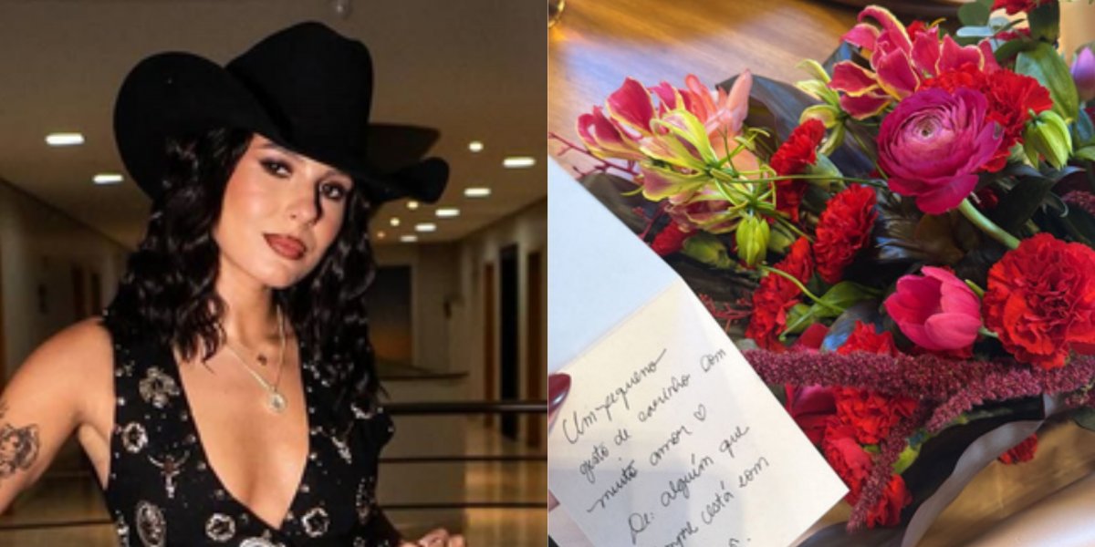 'Admirador secreto?' Ana Castela recebe um buquê de flores misterioso no Dia dos Namorados