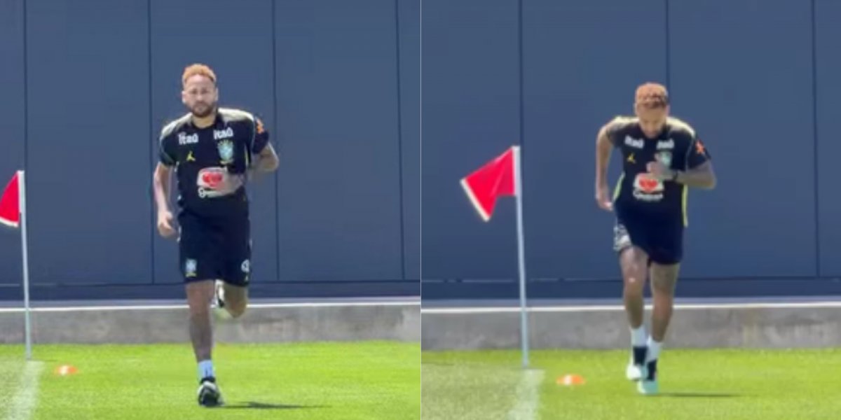 Neymar vai a campo com a Seleção e dá mais um passo na recuperação durante a Copa