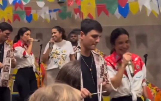 Ivete Sangalo surpreende ao cantar em festa junina na escola das filhas em Salvador