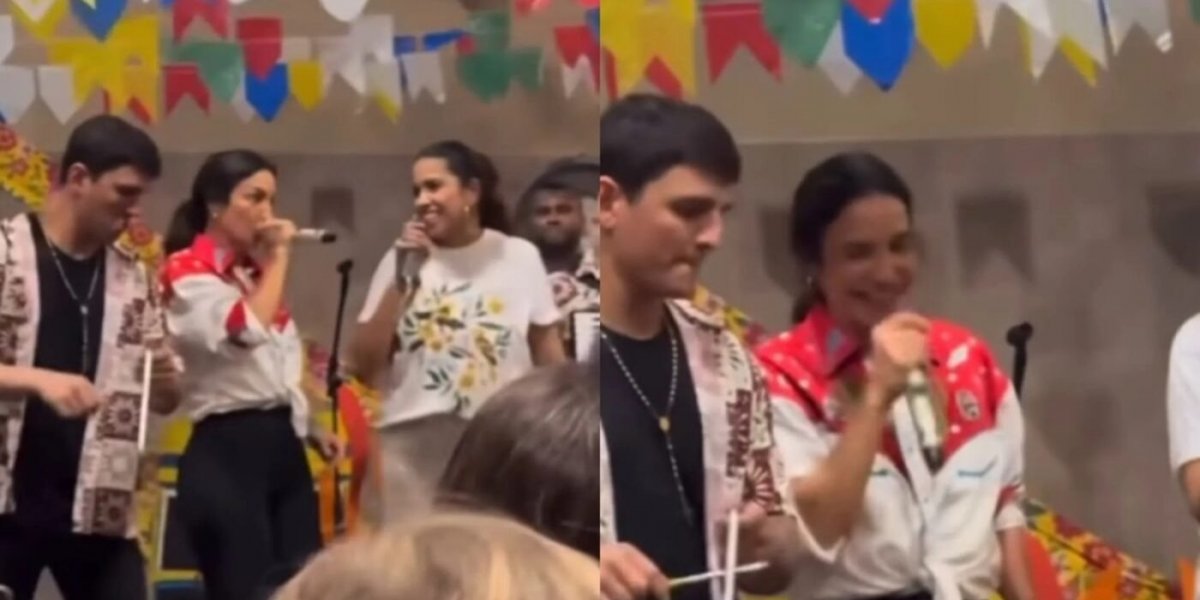 Ivete Sangalo surpreende ao cantar em festa junina na escola das filhas em Salvador
