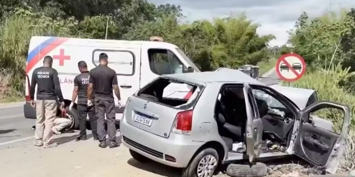 Colisão entre ambulância e carro deixa dois mortos e cinco feridos na BR-101, no sul da Bahia