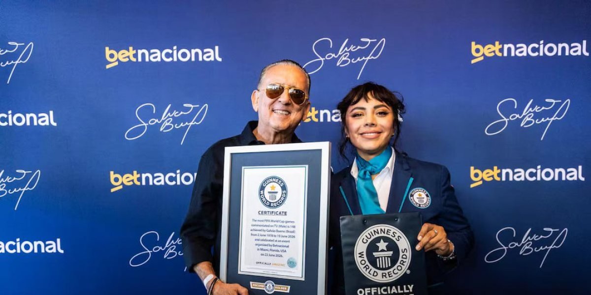 Galvão Bueno entra para o Guinness Book com recorde histórico em Copas do Mundo