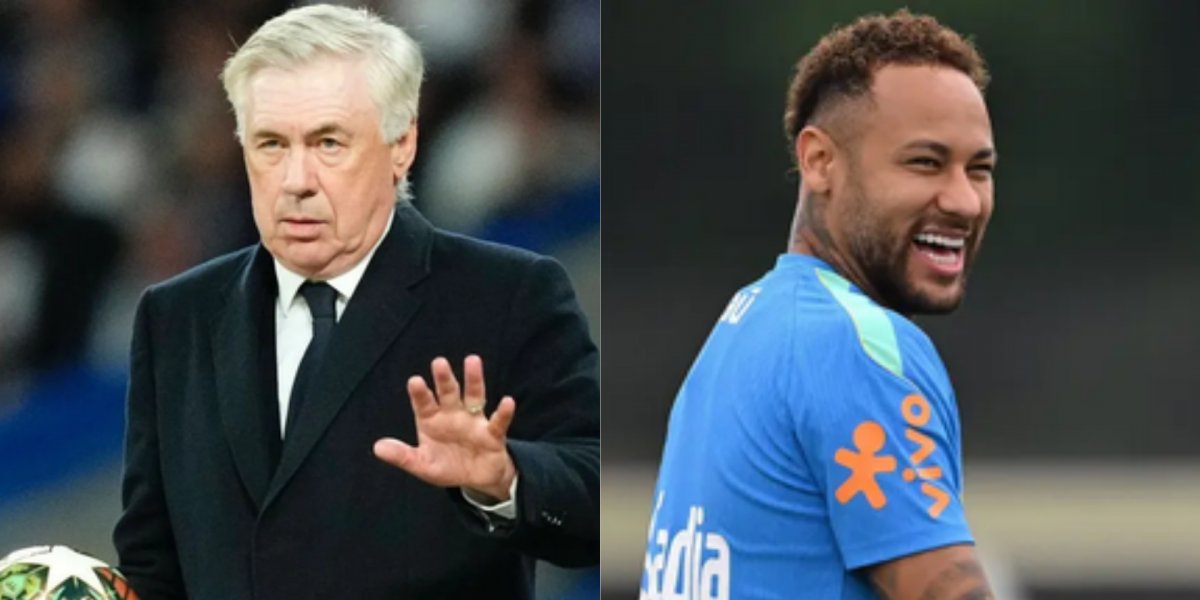 Ancelotti confirma Neymar disponível e faz brincadeira sobre minutagem antes de Brasil x Escócia