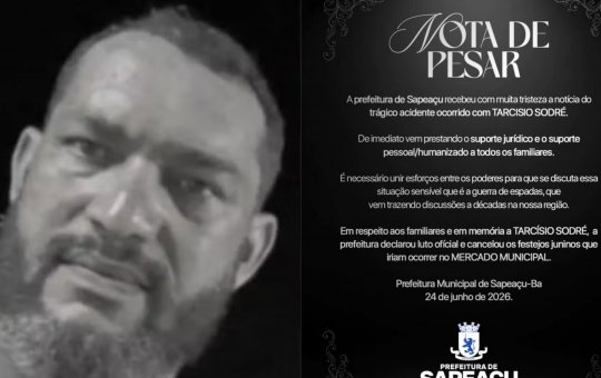 Homem morre após ser atingido por espada durante São João de Sapeaçu