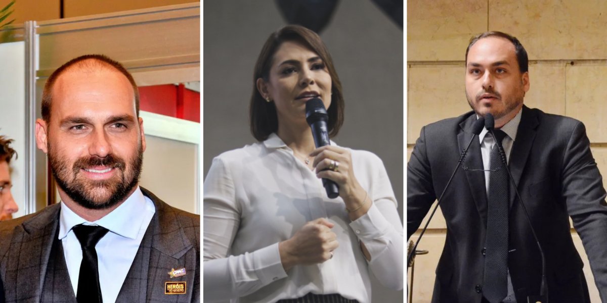 Michelle Bolsonaro deixa de seguir enteados nas redes em meio à crise familiar