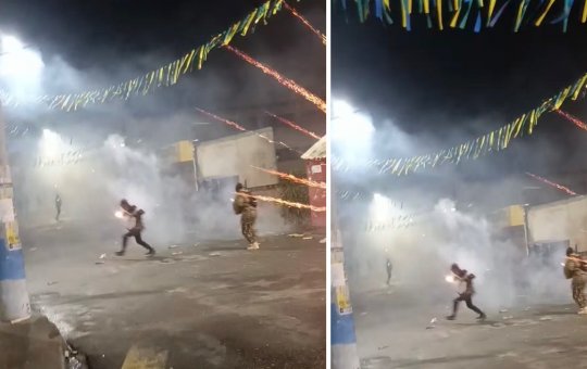 Guerra de fogos em Salvador terminou com um ferido grave, prisões e apreensão de explosivos