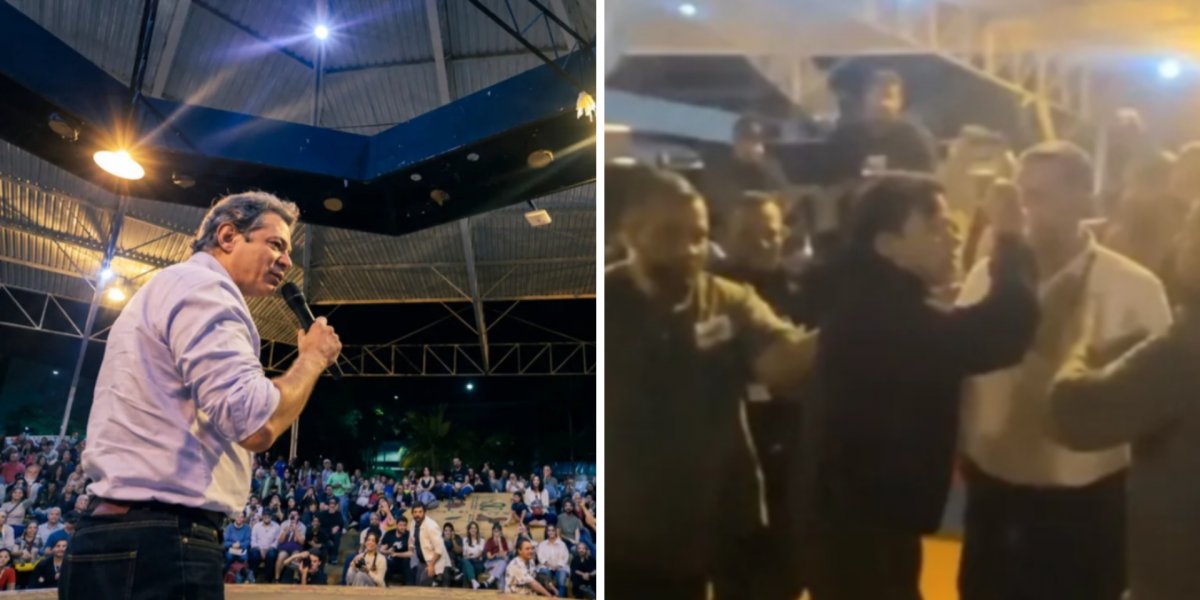 Aula de Haddad é interrompida por confusão e briga com integrantes do MBL