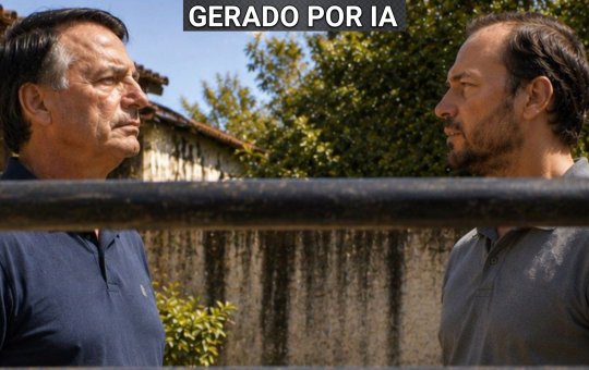 Foto gerada por IA e postada por Carlos Bolsonaro no X (antigo Twitter)