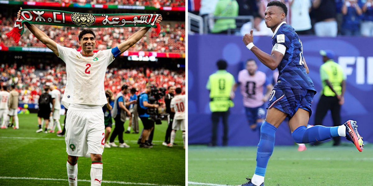 Hakimi, lateral marroquino e Mbappé, craque francês