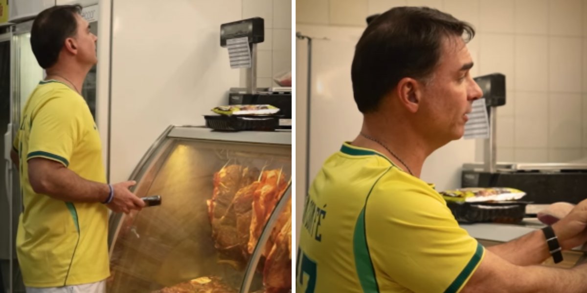 Flávio Bolsonaro faz ‘desafio’ em mercado com R$ 100 e critica Lula após compras para churrasco