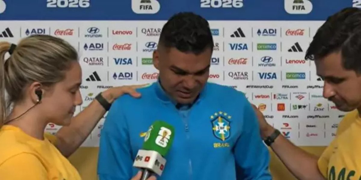 Casemiro se emociona ao vivo em entrevista após eliminação do Brasil: "Díficil achar palavras"