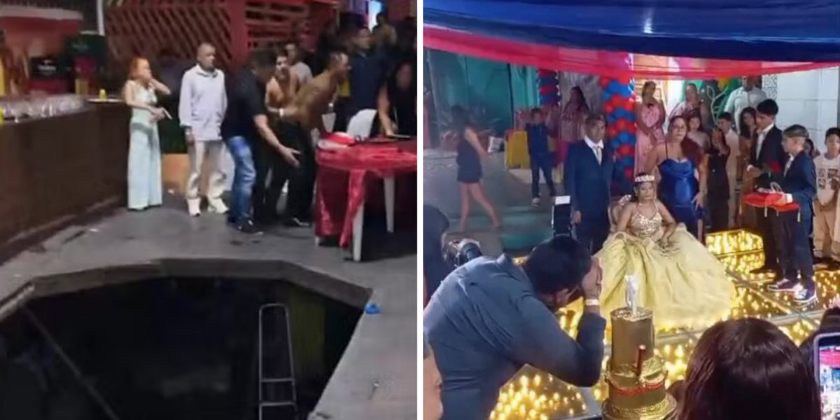 Piso de casa de eventos cede durante festa de 15 anos deixando pessoas feridas