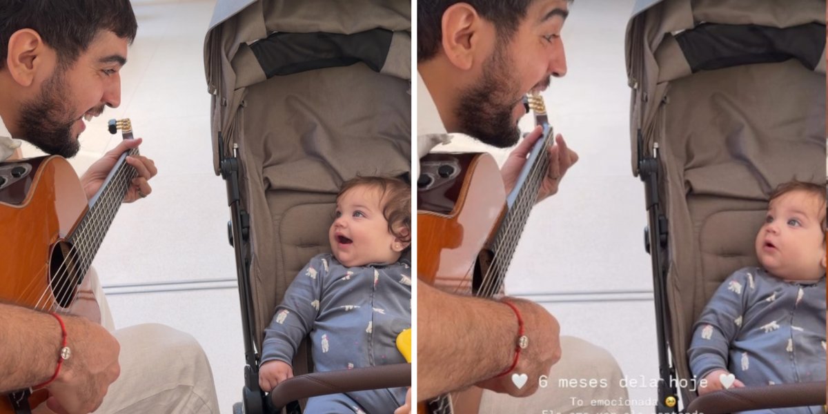 Nattanzinho faz serenata para Zuza e derrete o coração da web nos 6 meses da filha