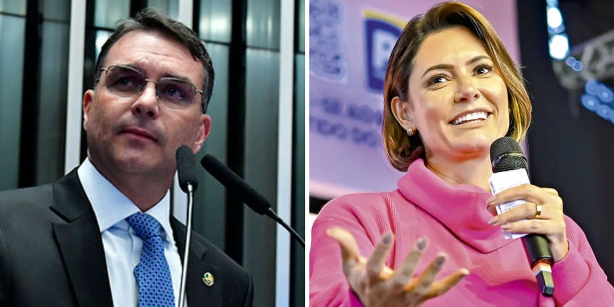 Flávio declara que Michelle Bolsonaro entrará na campanha no "tempo dela"