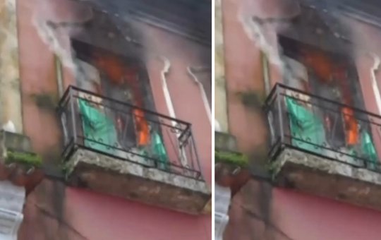 Incêndio atinge casarão no Centro Histórico de Salvador e mobiliza bombeiros