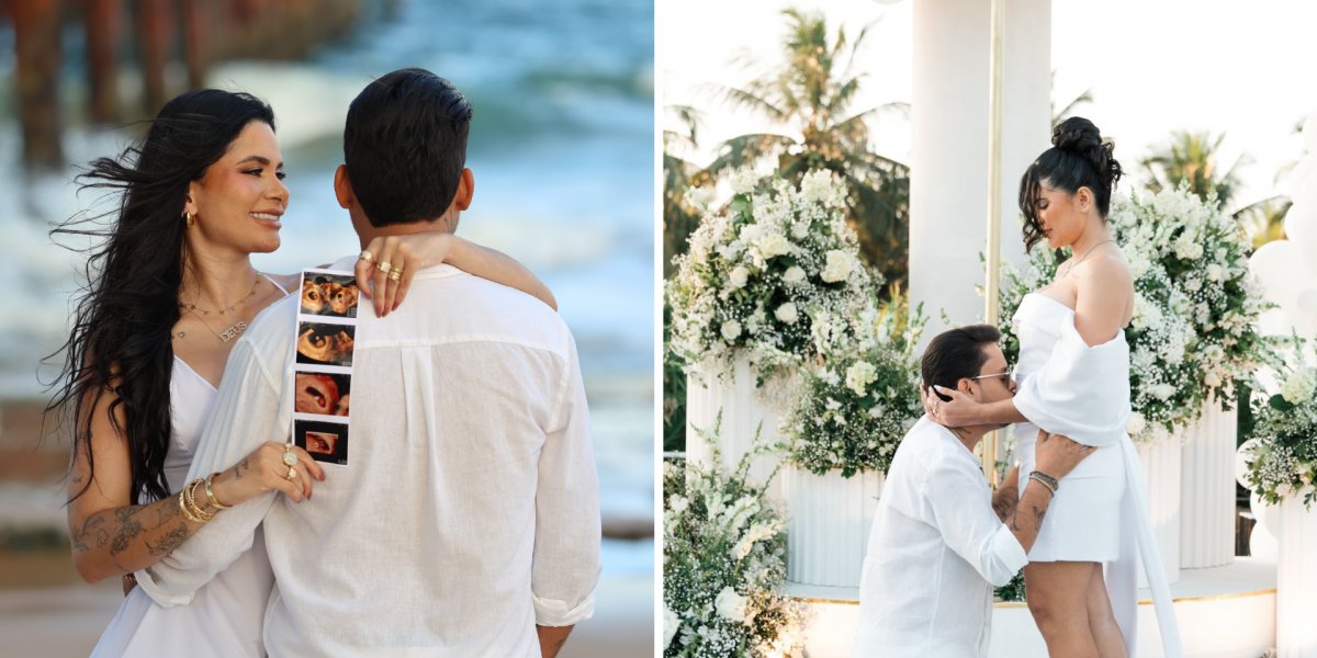 Thiago Aquino emociona fãs ao compartilhar chá revelação do terceiro bebê