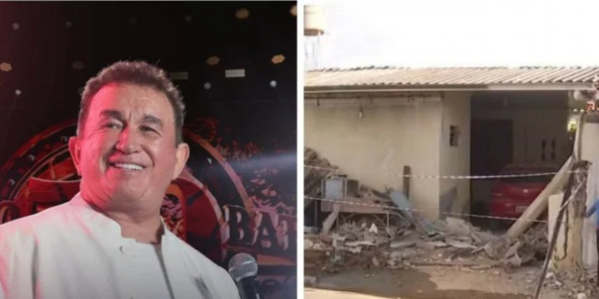 Caminhão da equipe de Amado Batista perde o controle e atinge imóveis em Goiânia