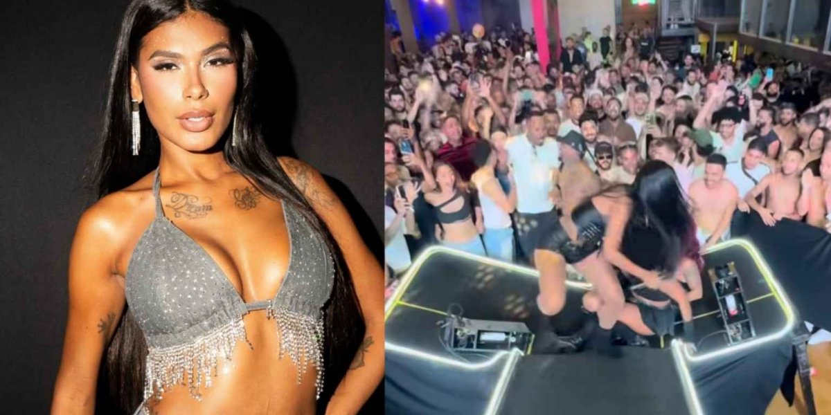 Estrutura do palco desaba durante apresentação de Pocah e bailarinas caem