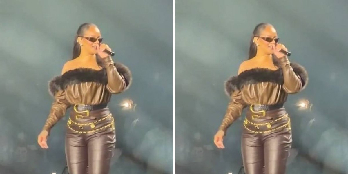 Rihanna faz retorno surpresa aos palcos em show de Jay-Z e brinca: “Estou meio enferrujada”