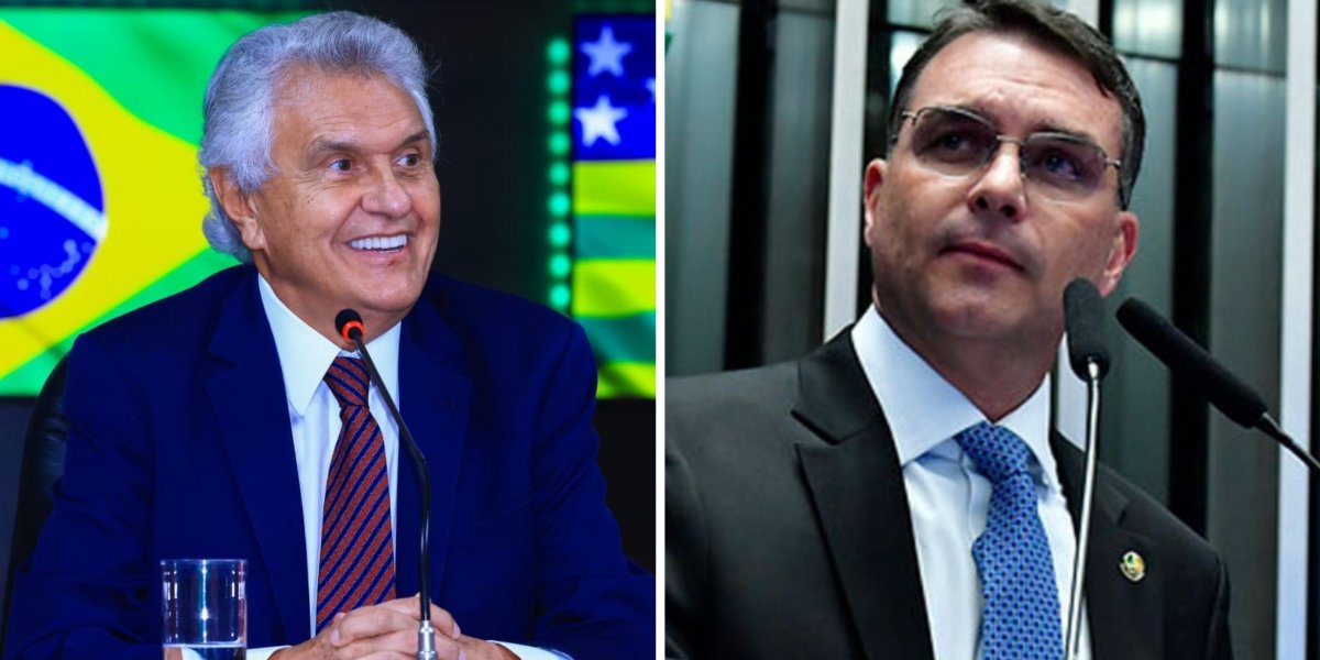 'Explora a figura do pai', diz Ronaldo Caiado sobre Flávio Bolsonaro