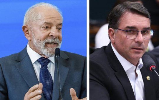 Pesquisa de instituto ligado a Donald Trump mostra Lula e Flávio Bolsonaro empatados