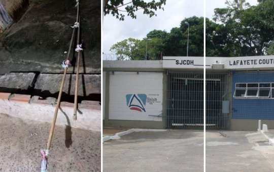 Detentos são flagrados tentando "pescar" drogas e celulares em presídio de Salvador